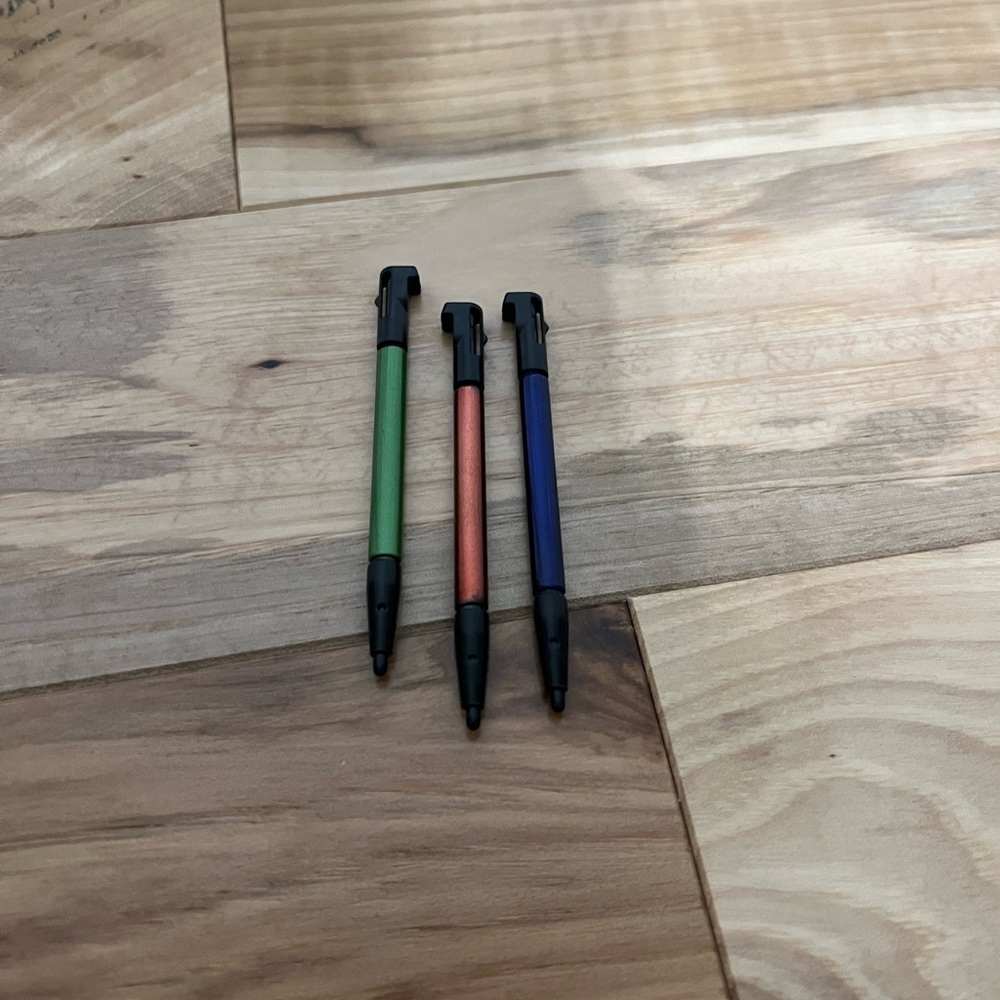 Set of Three Multicolor Nintendo DS Stylus Pens